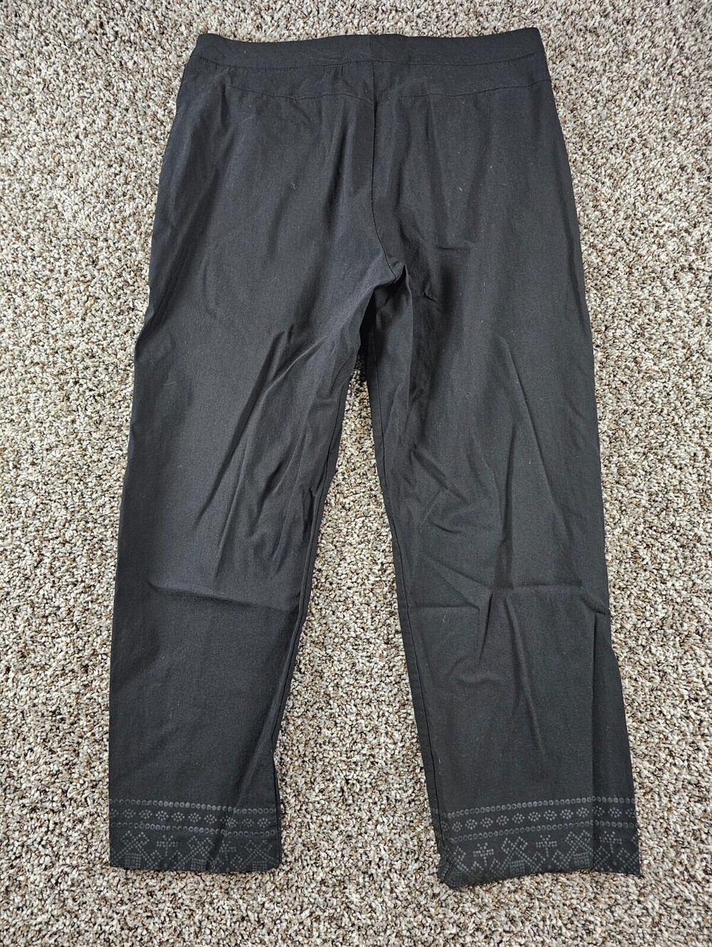 Gloria Vanderbilt Womens Sz 14 Black Dress Pants Detailed Hem Tapered Leg - Picture 4 of 4